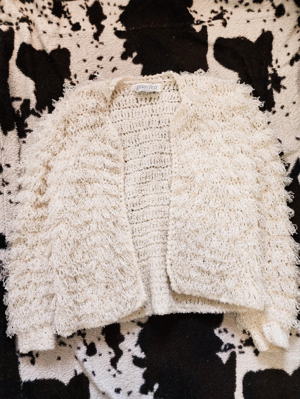 WOMEN'S 80'S SHAGGY BOHO JACKET - CREAM